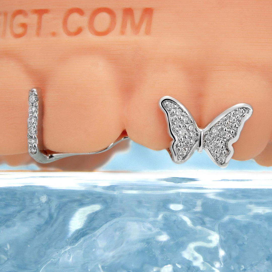 Custom Butterfly Grillz With One Bar