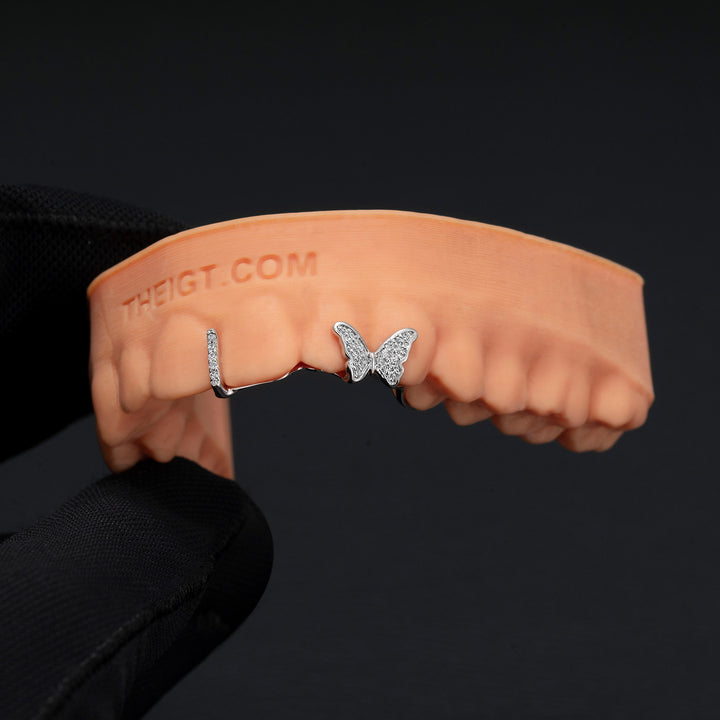 Custom Butterfly Grillz With One Bar