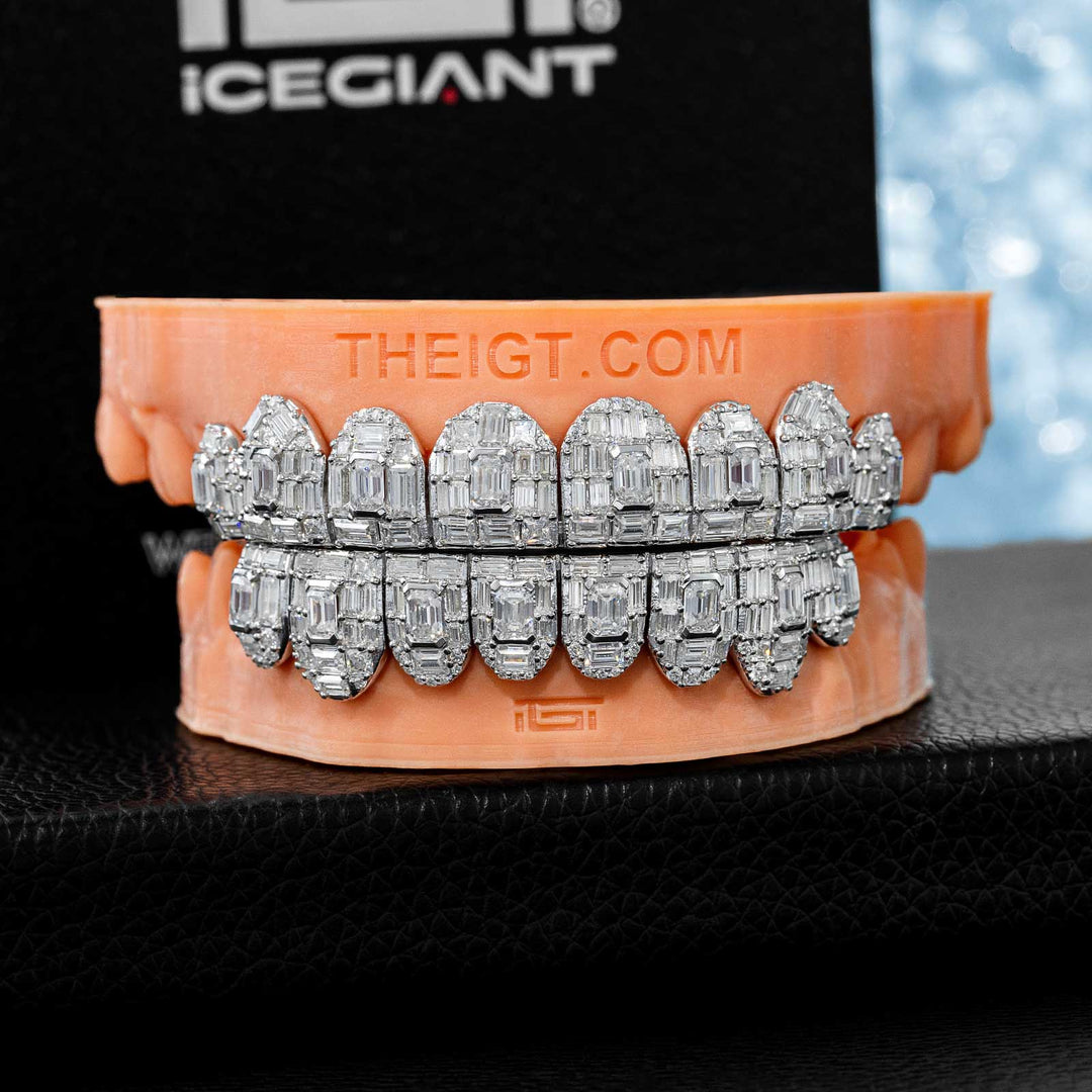 Custom Fully Iced Emerald Cut Grillz