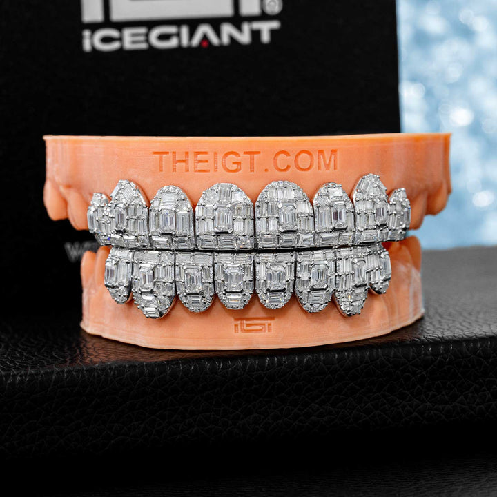 Custom Fully Iced Emerald Cut Grillz