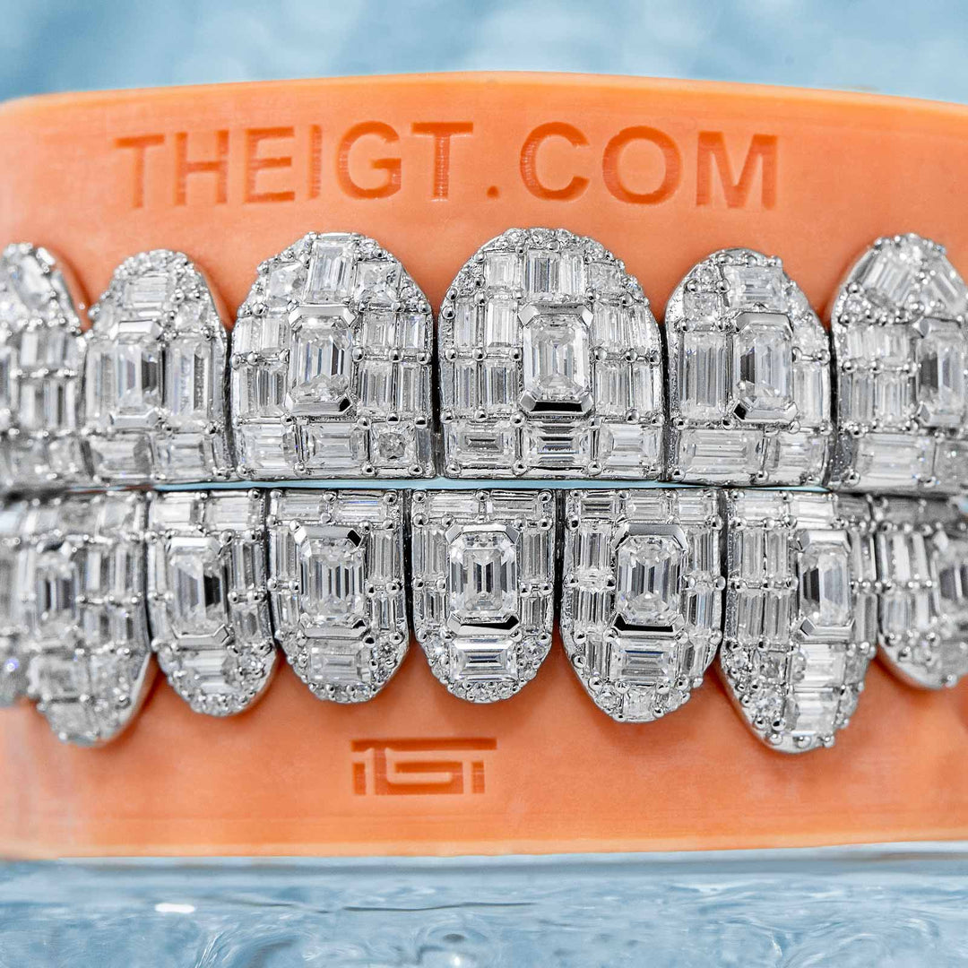 Custom Fully Iced Emerald Cut Grillz