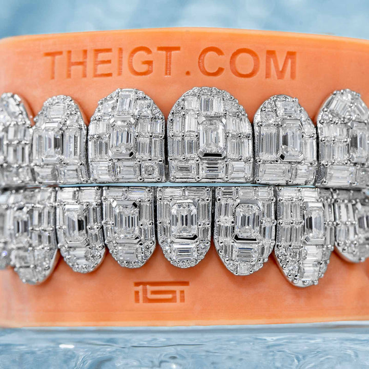 Custom Fully Iced Emerald Cut Grillz