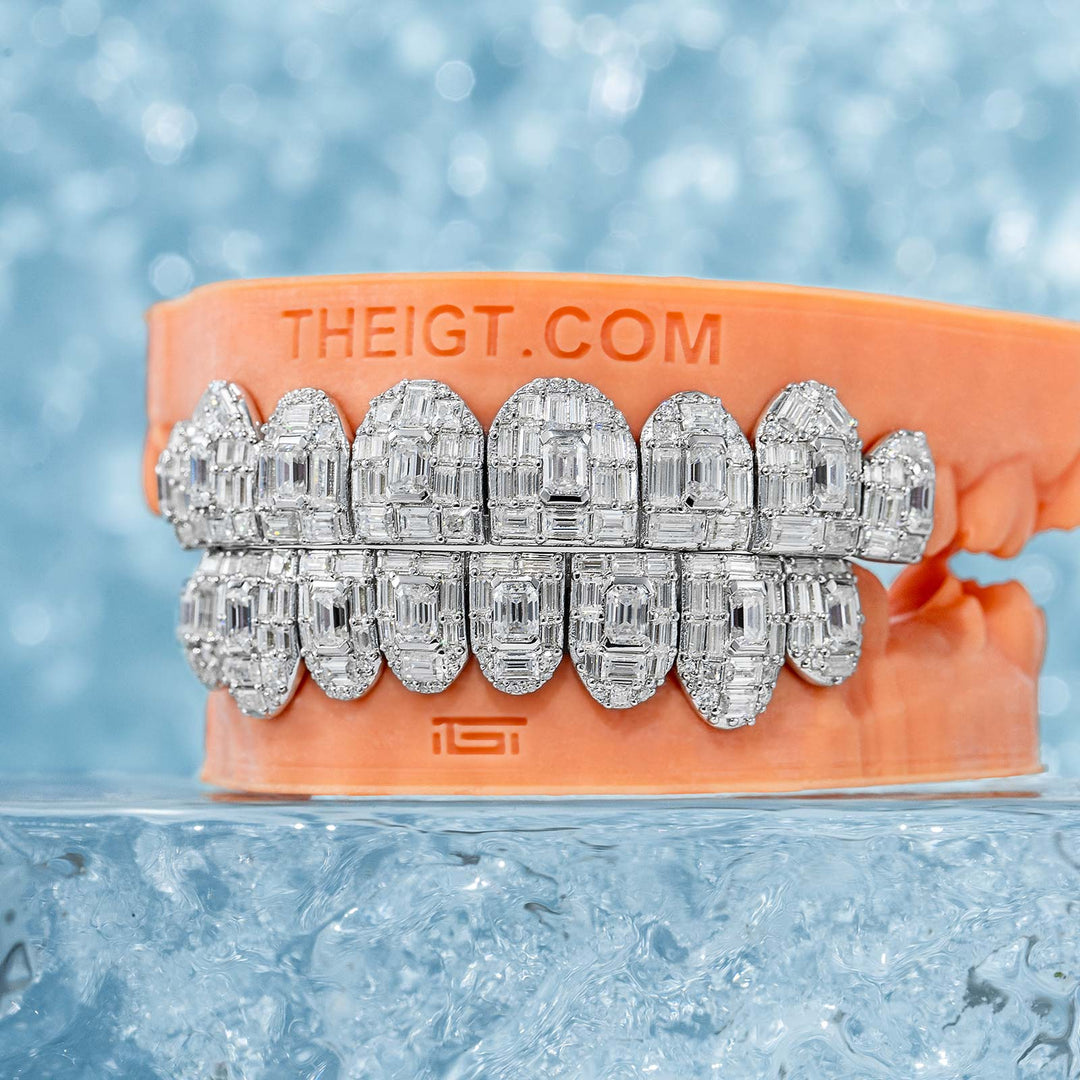 Custom Fully Iced Emerald Cut Grillz