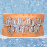 Custom Fully Iced Honeycomb Rimless Setting Grillz