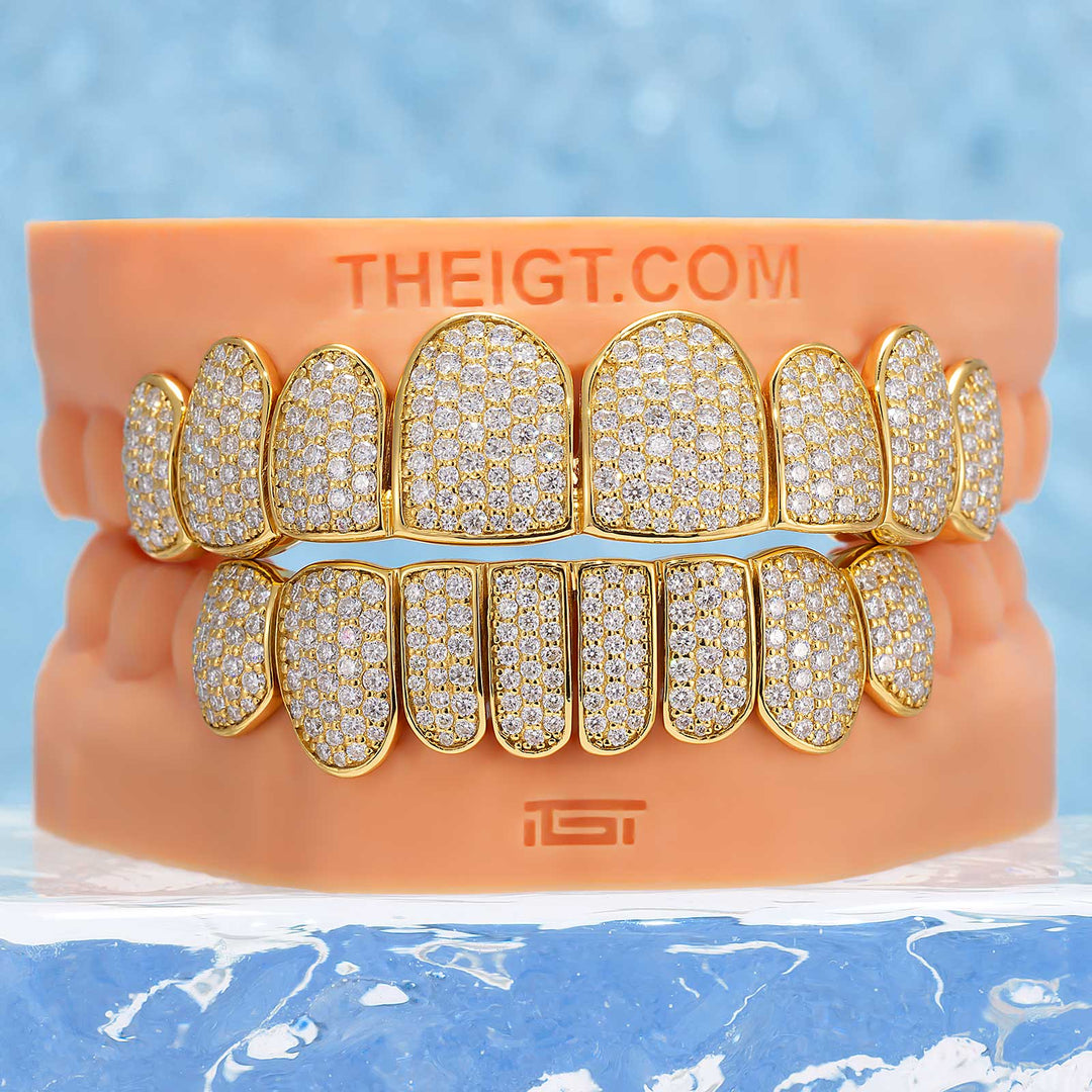 Custom Fully Iced Honeycomb Setting Grillz