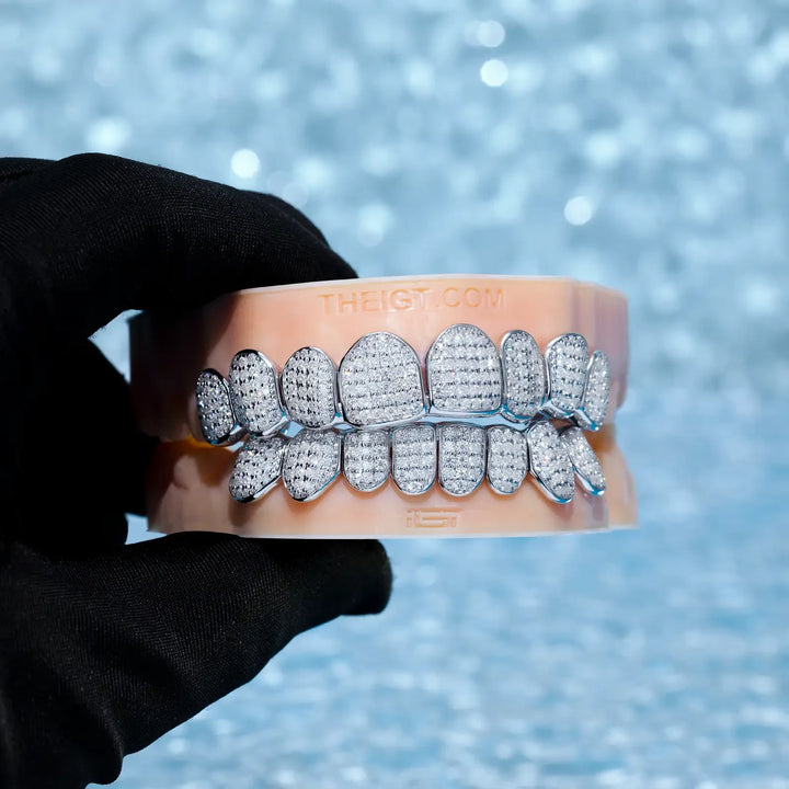 Custom Fully Iced Honeycomb Setting Grillz