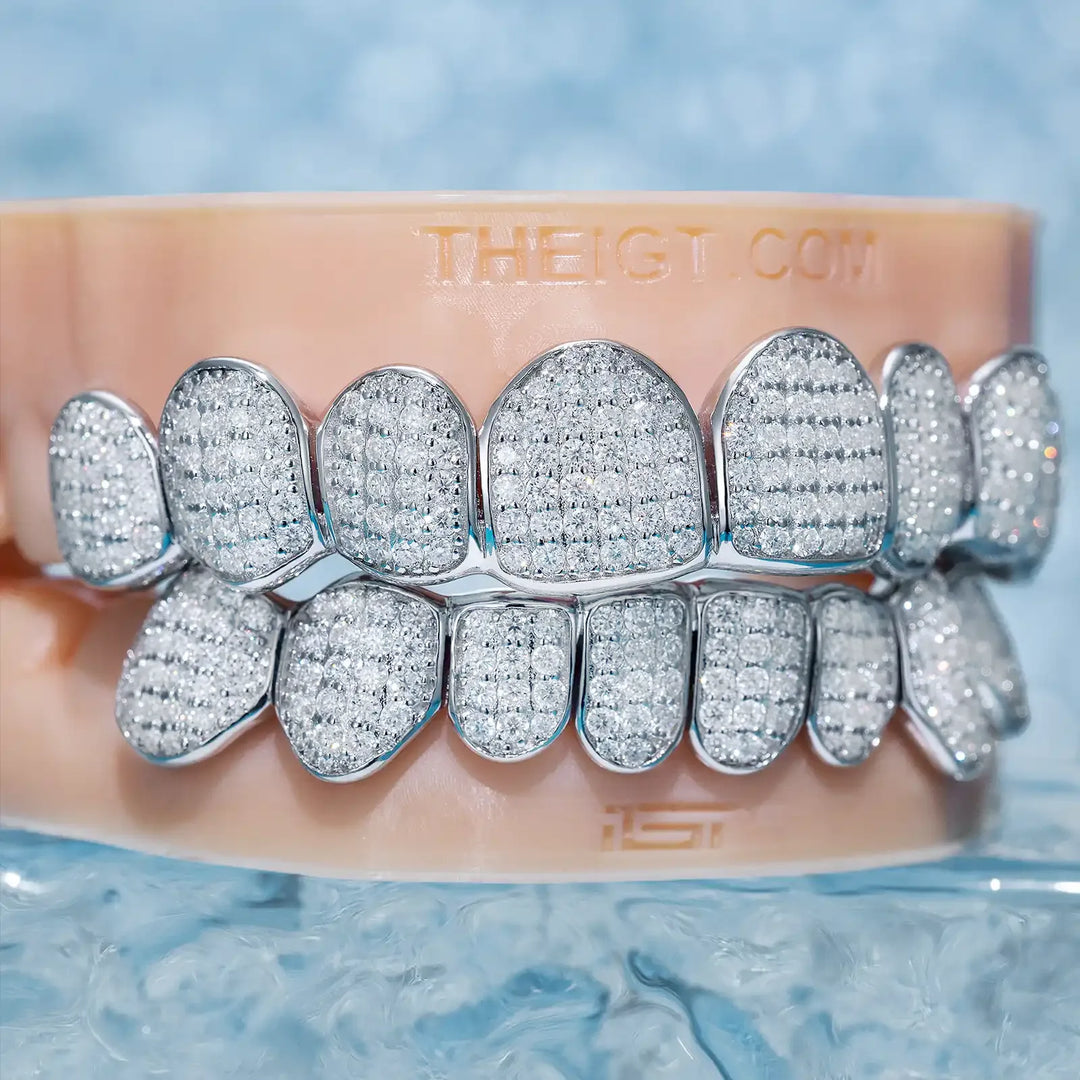 Custom Fully Iced Honeycomb Setting Grillz