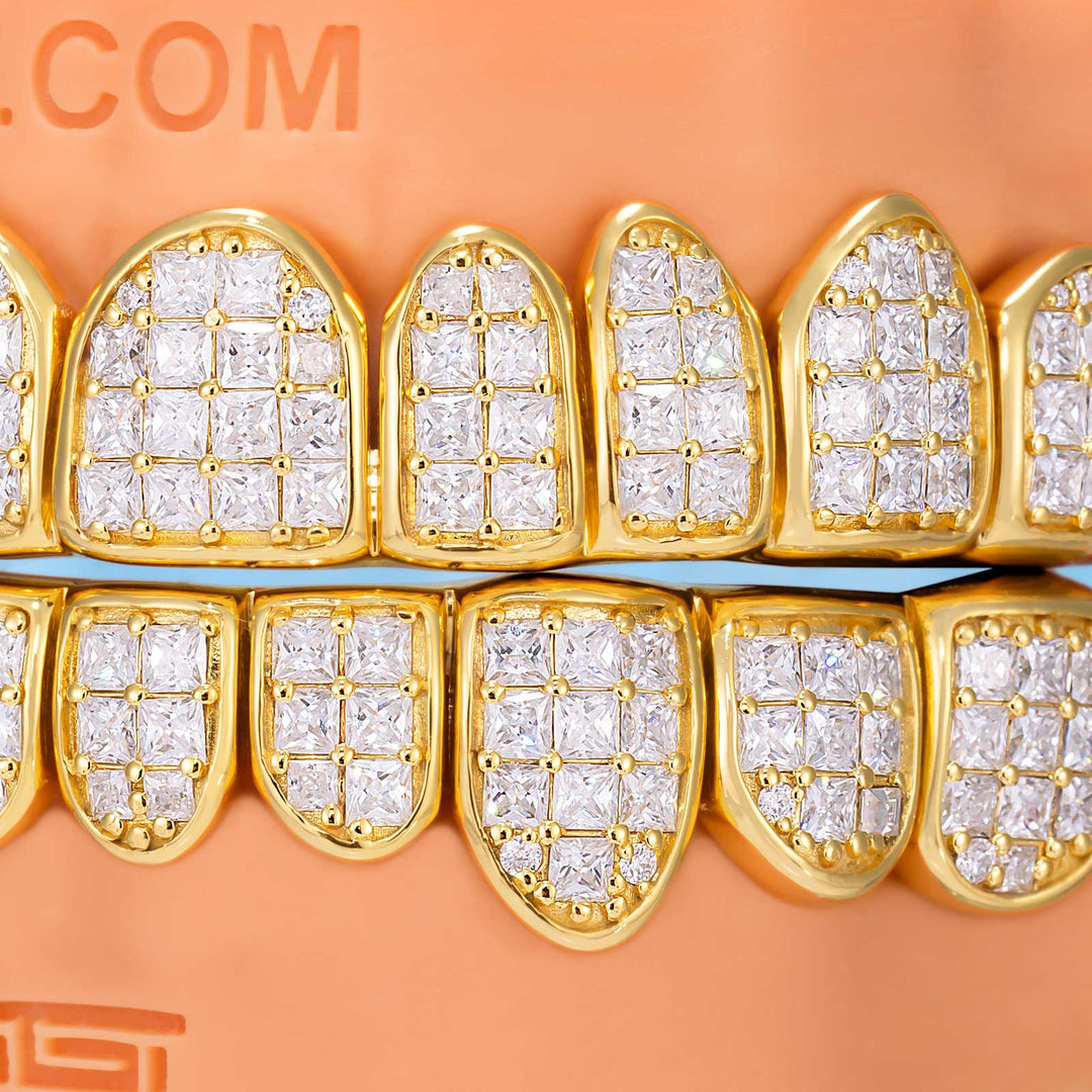 Custom Fully Iced Princess Cut Grillz