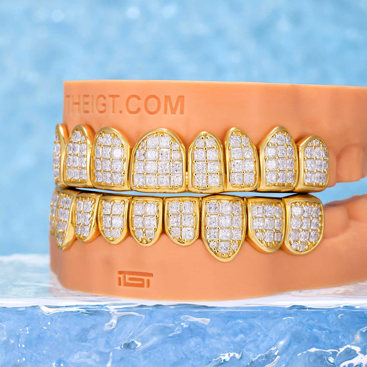 Custom Fully Iced Princess Cut Grillz