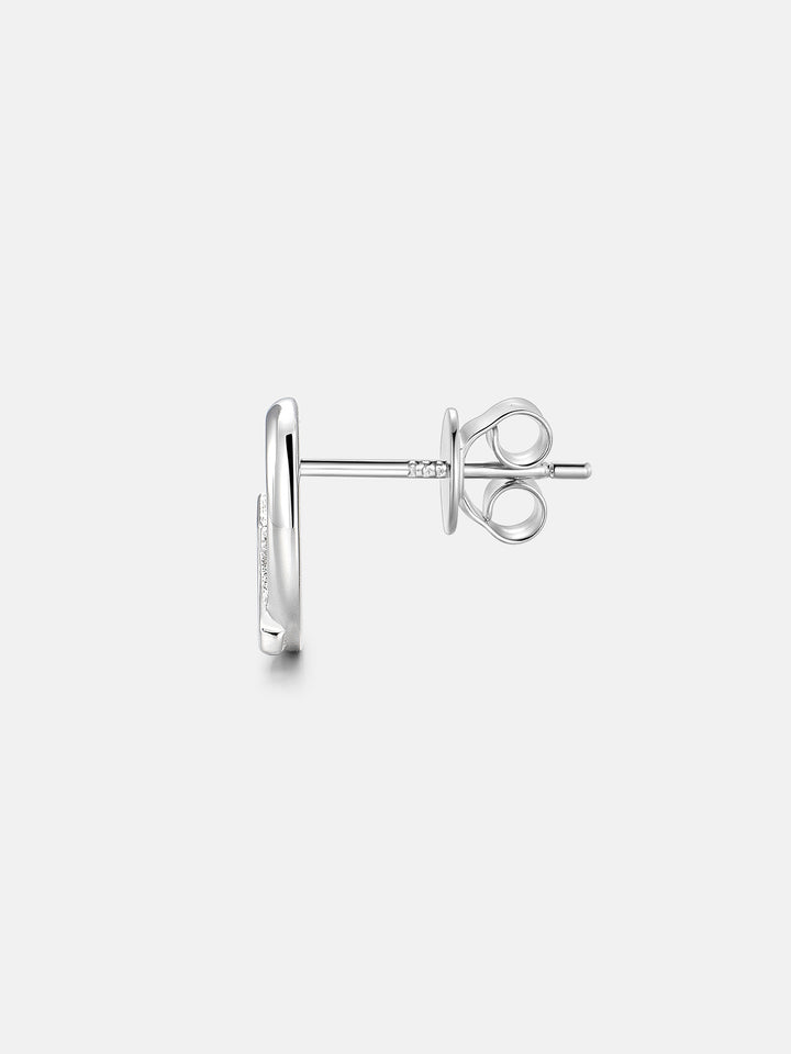 Custom Initial Moissanite Oval Stud Earrings
