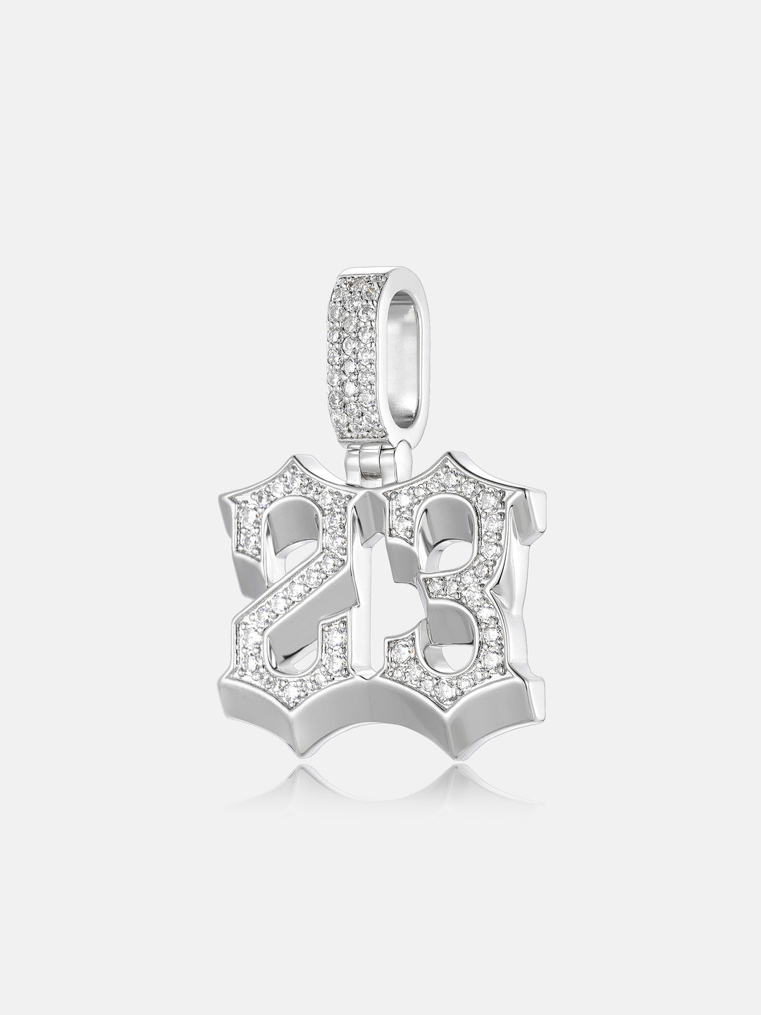 Custom Old English Style Number Moissanite Pendant