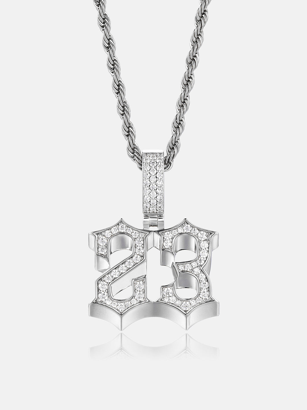Custom Old English Style Number Moissanite Pendant