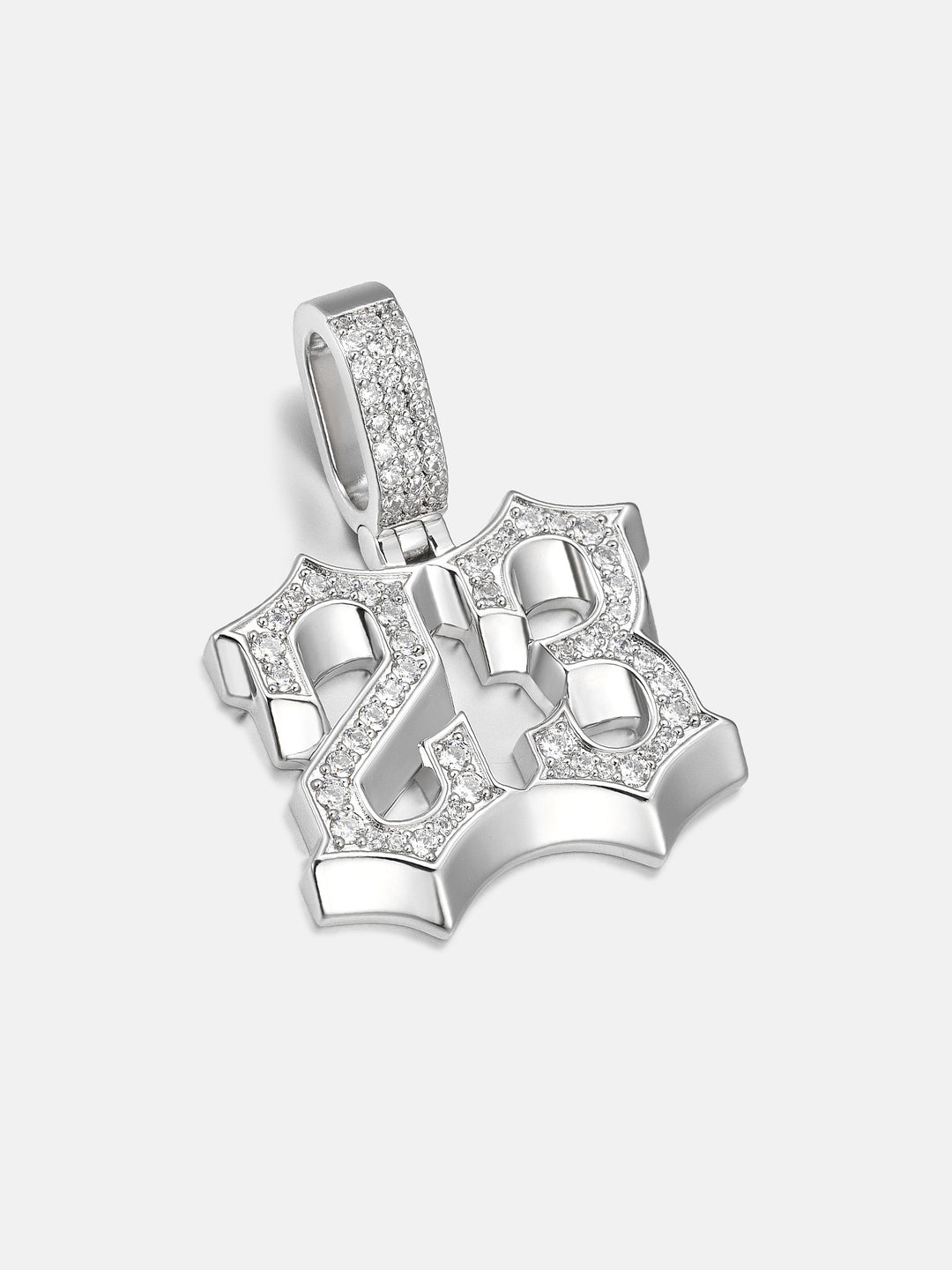 Custom Old English Style Number Moissanite Pendant