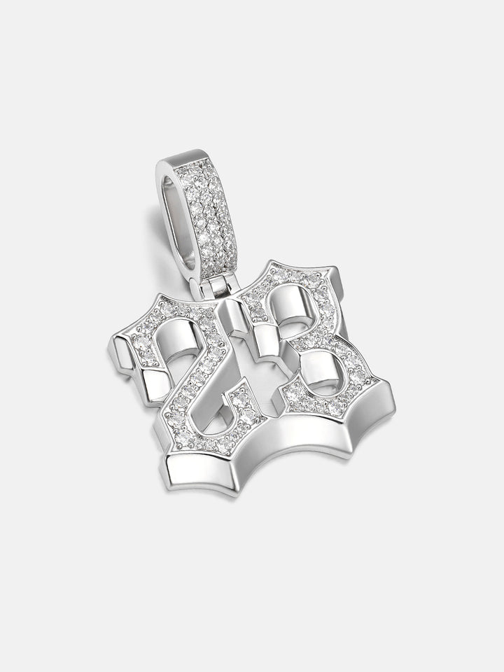 Custom Old English Style Number Moissanite Pendant
