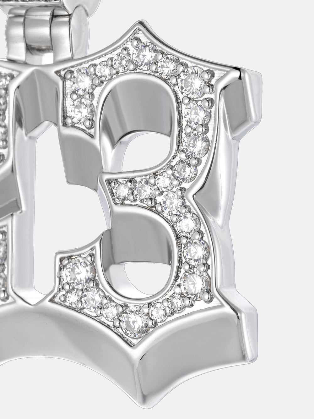 Custom Old English Style Number Moissanite Pendant