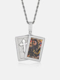 Custom Photo Cross Card Moissanite Pendant - ICEGIANT
