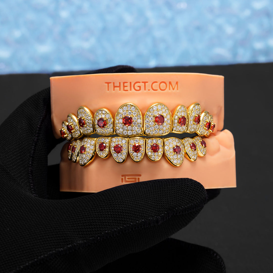 Custom Red Gemstone Grillz