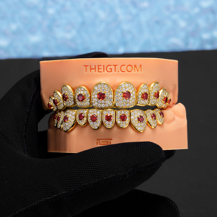 Custom Red Gemstone Grillz
