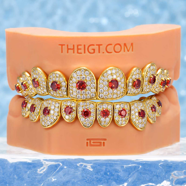 Custom Red Gemstone Grillz