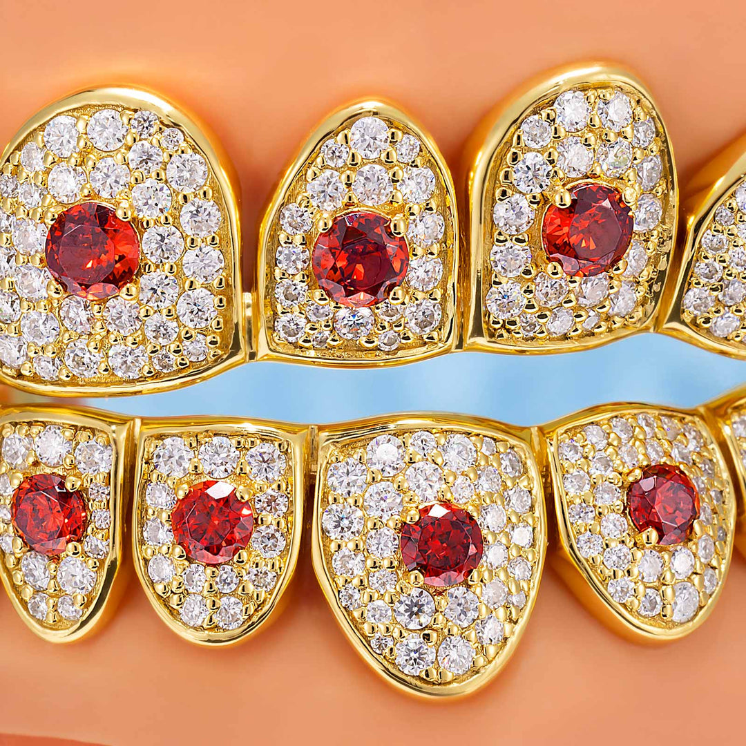 Custom Red Gemstone Grillz