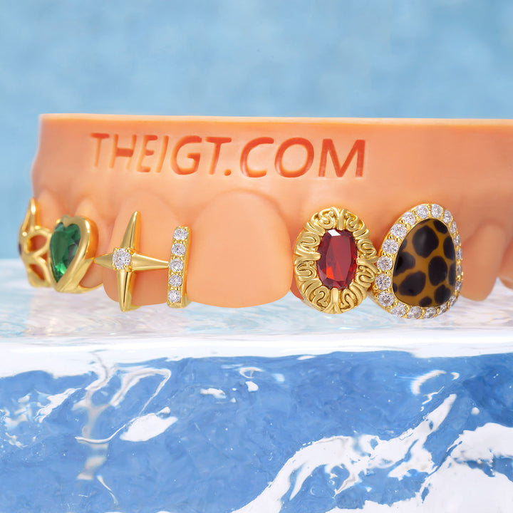 Custom Ruby & Leopard Grillz