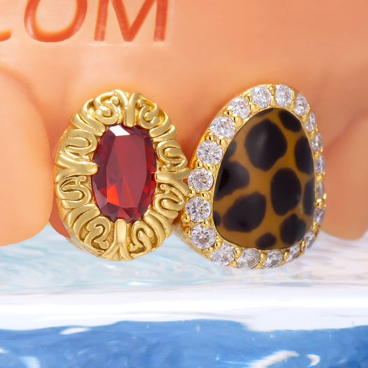 Custom Ruby & Leopard Grillz