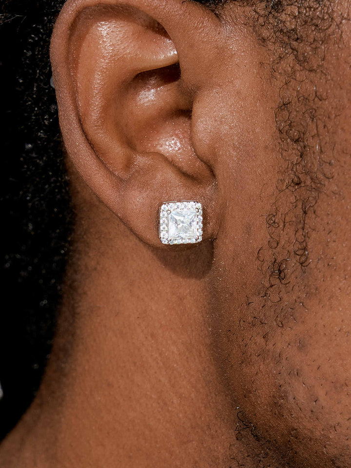 Custom S925 Princess Cut Stud Earrings