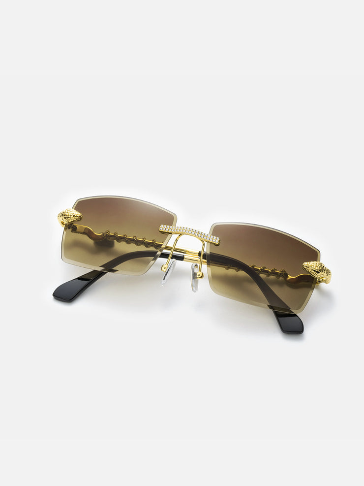 Custom Snake Moissanite Sunglasses In Yellow Gold