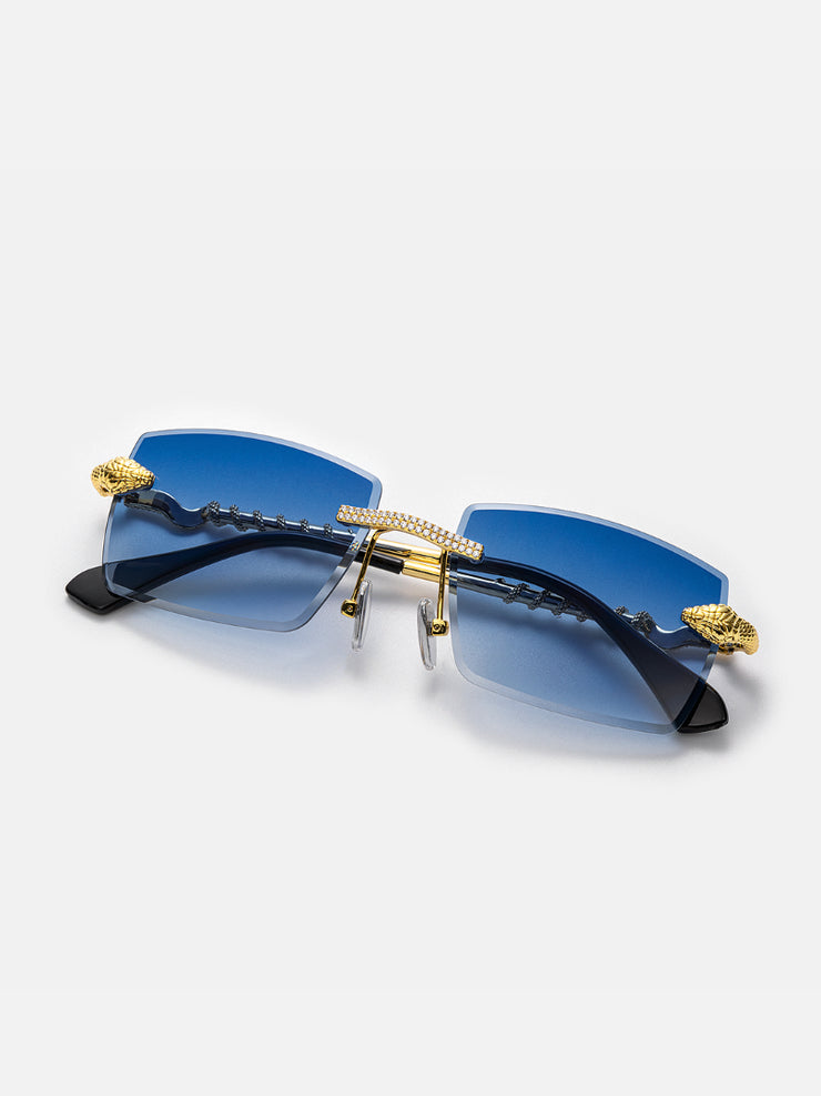 Custom Snake Moissanite Sunglasses In Yellow Gold