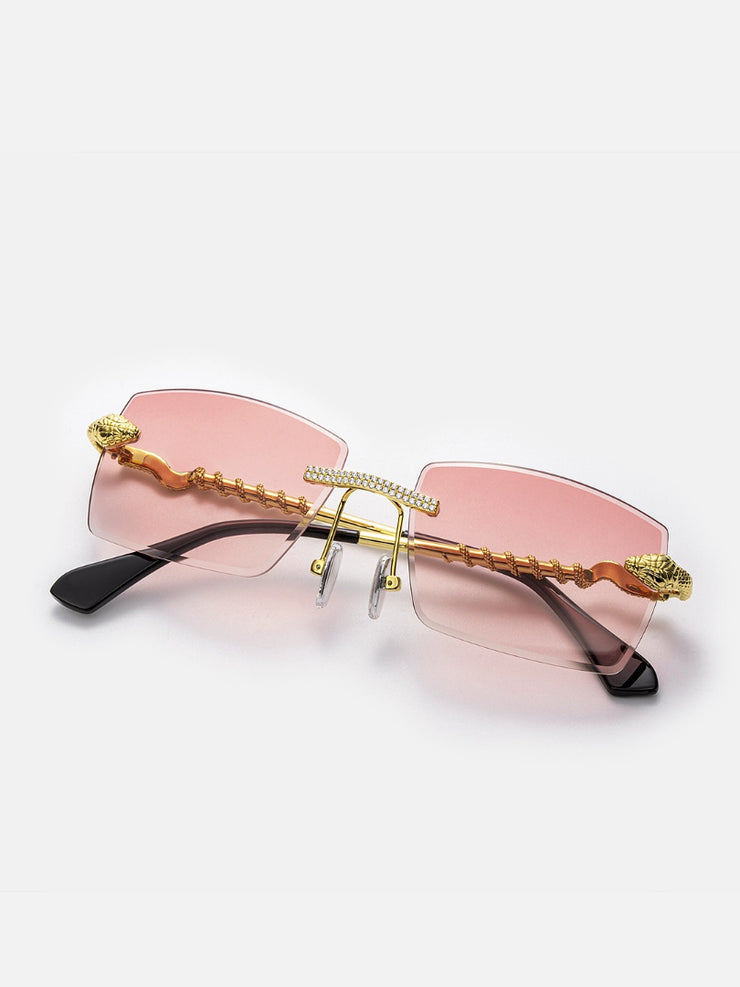 Custom Snake Moissanite Sunglasses In Yellow Gold