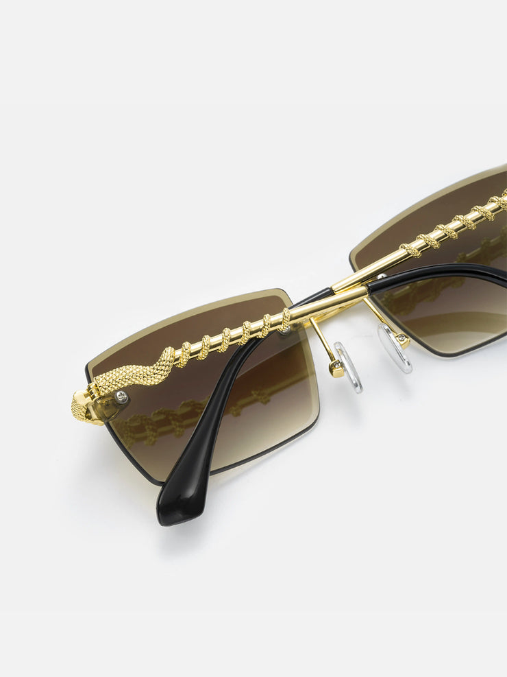 Custom Snake Moissanite Sunglasses In Yellow Gold