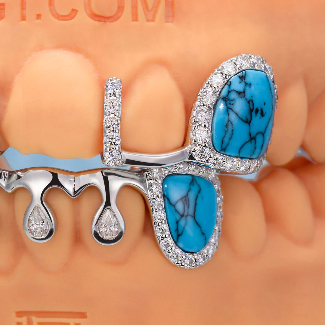 Custom Turquoise & Diamond Virgo Bar