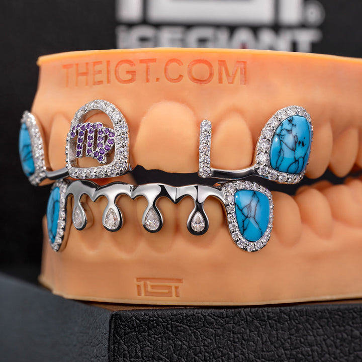 Custom Turquoise & Diamond Virgo Bar