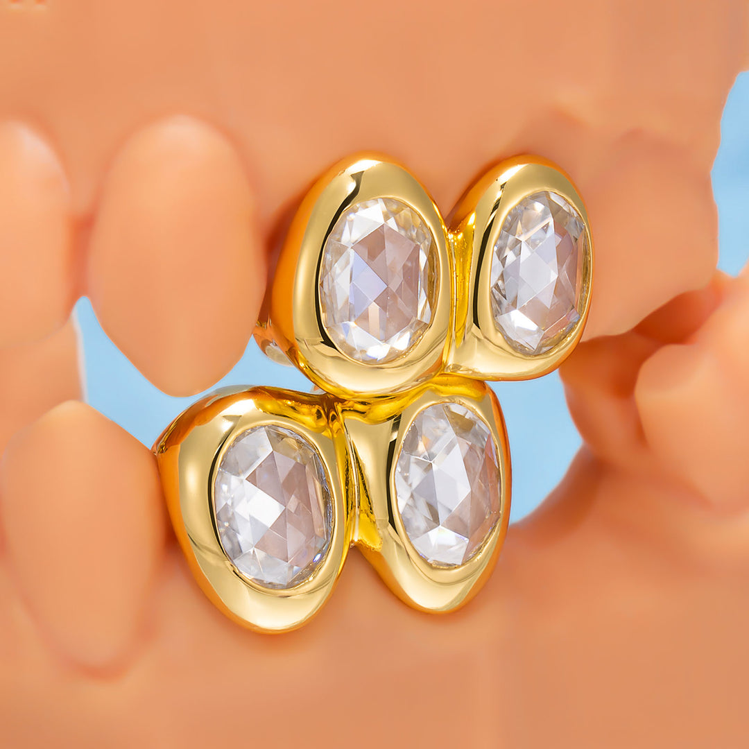 Custom Unique Single Oval Moissanite Grillz