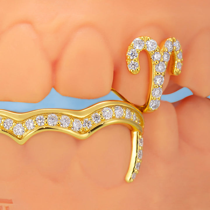Custom Moissanite Zodiac Initials Bar Grillz