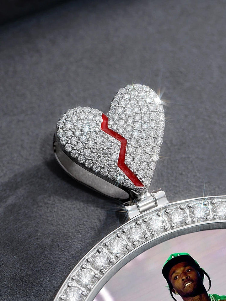 Custom 3-Inch Picture Pendant with Broken Heart Bail