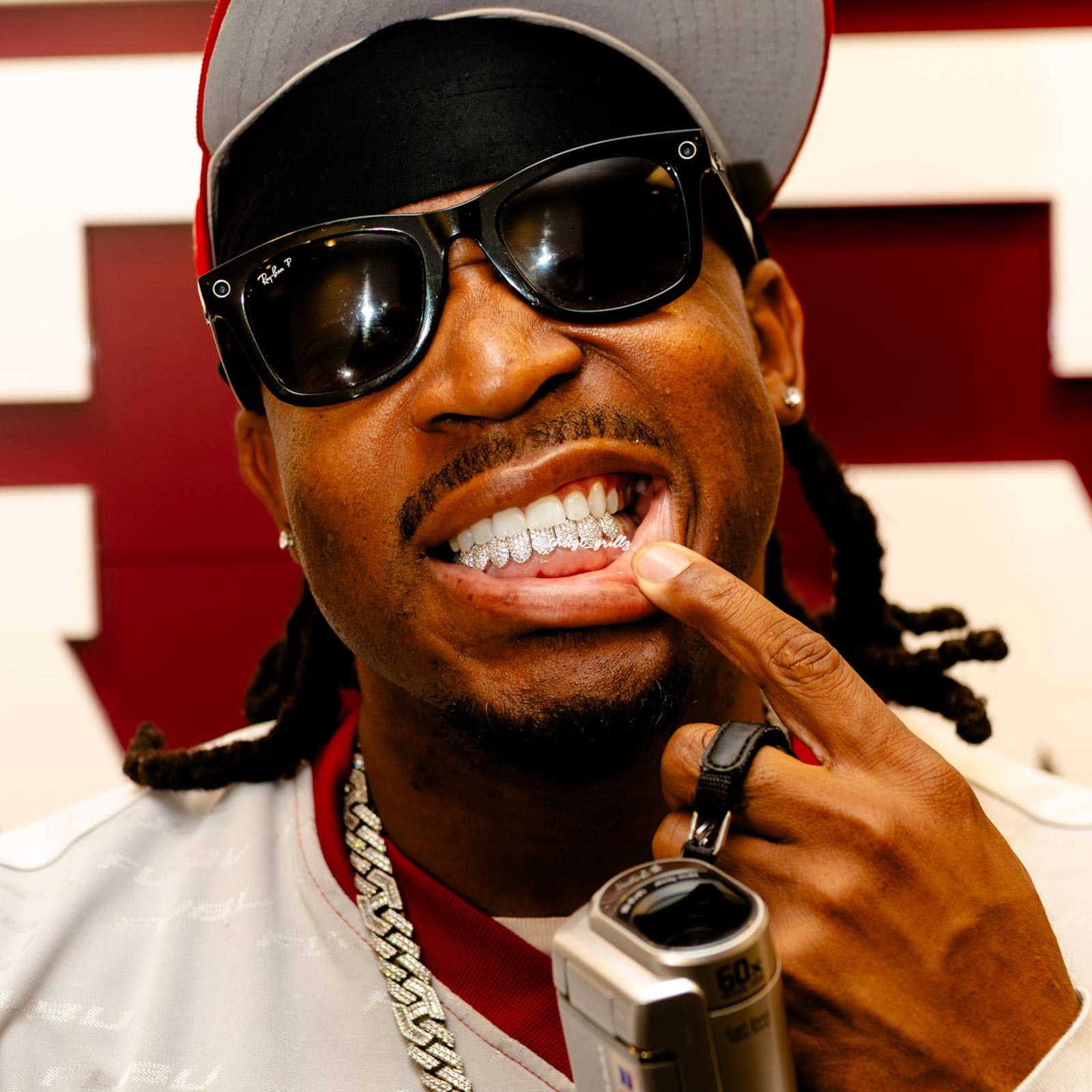 Custom Fully Iced Honeycomb Rimless Setting Grillz