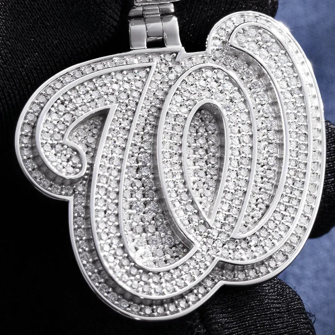 Custom W Initial Moissanite Pendant