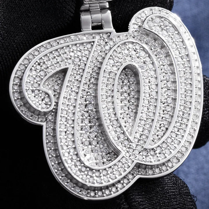 Custom W Initial Moissanite Pendant