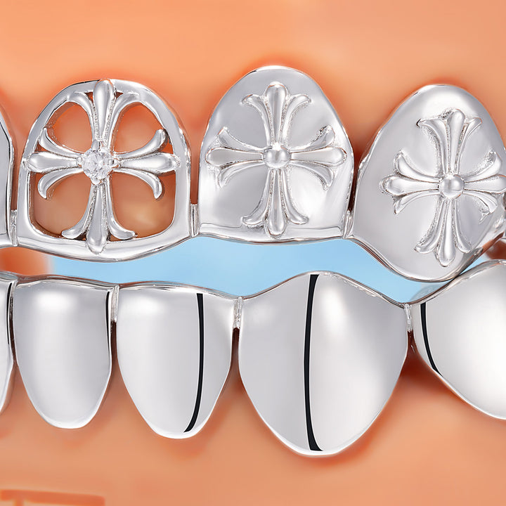 Cutout Cross Script Solid Grillz