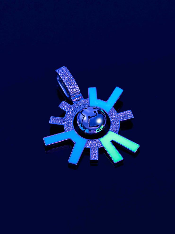 Cyberpunk Fluorescent Solar Energy Pendant