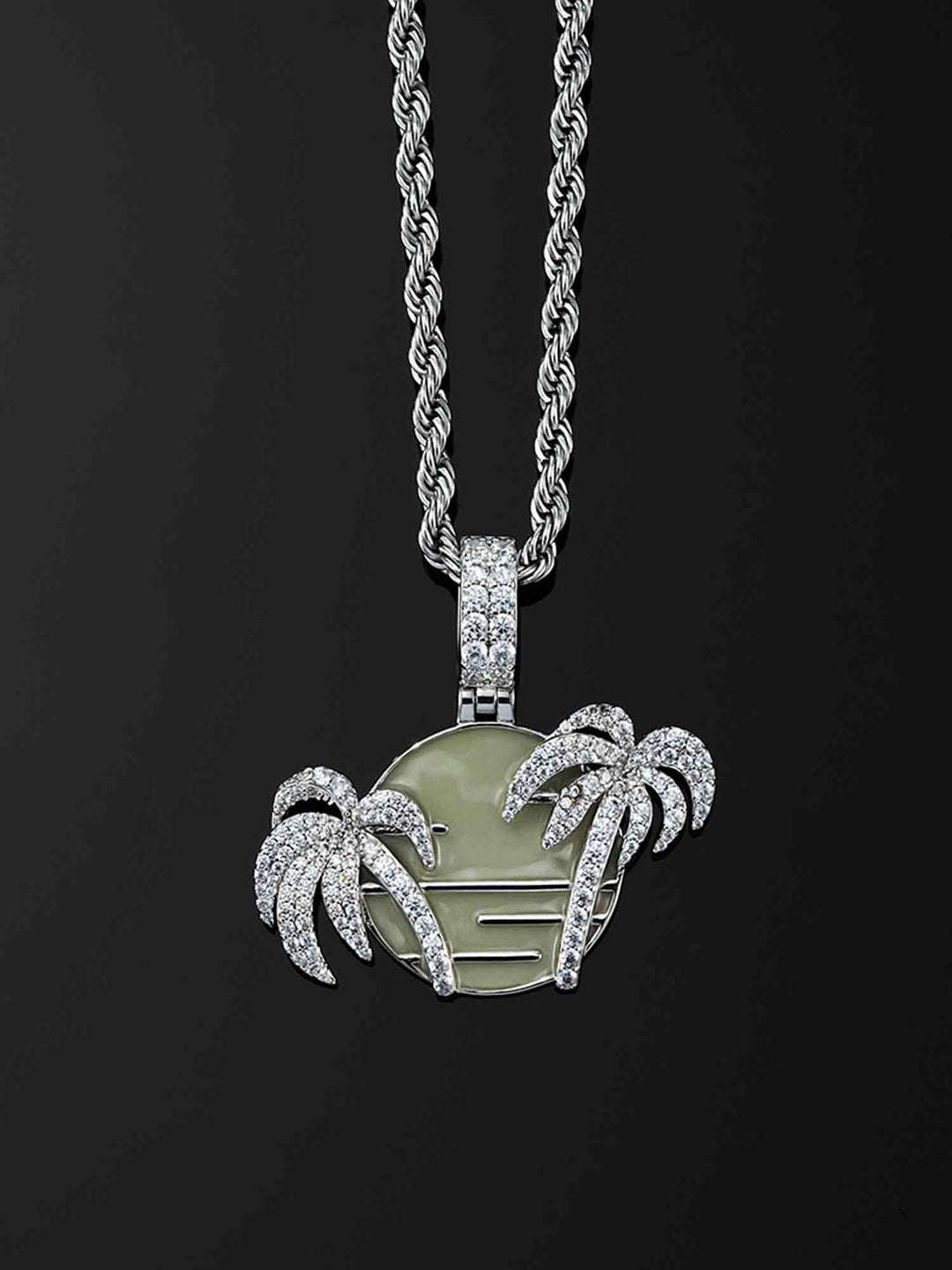 Cyberpunk Fluorescent Palm Tree Pendant