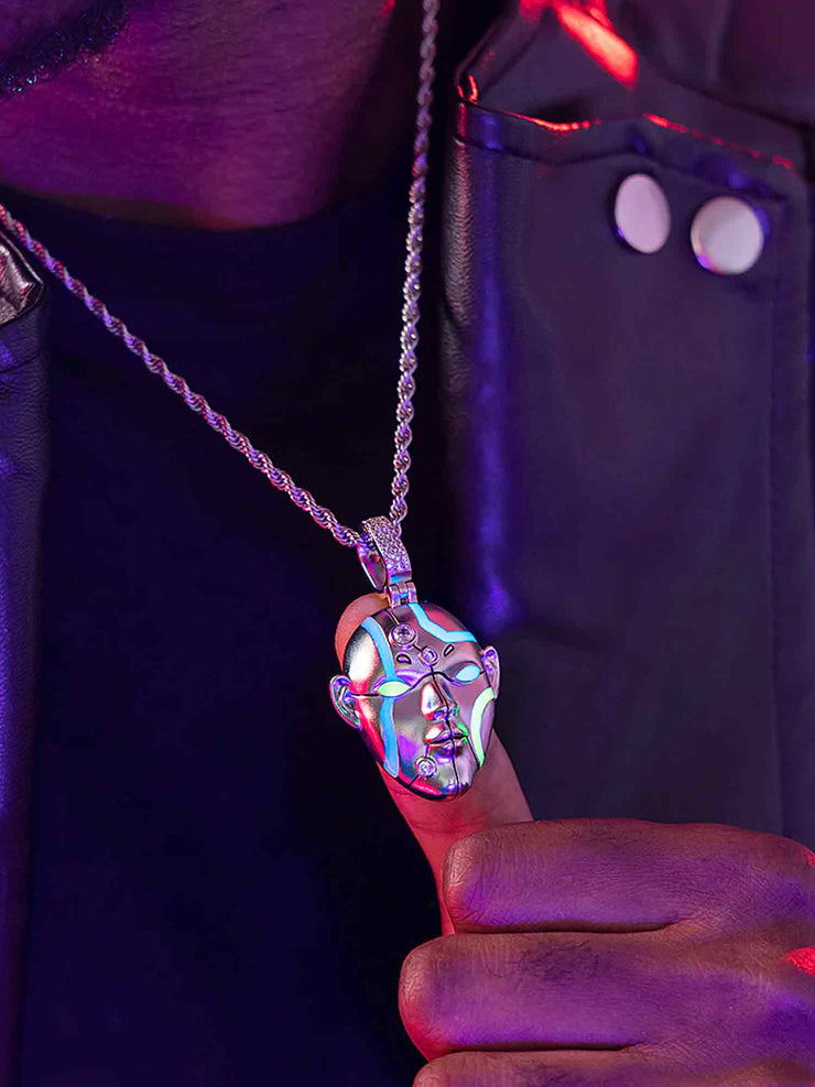 Cyberpunk Fluorescent Humanoid Pendant