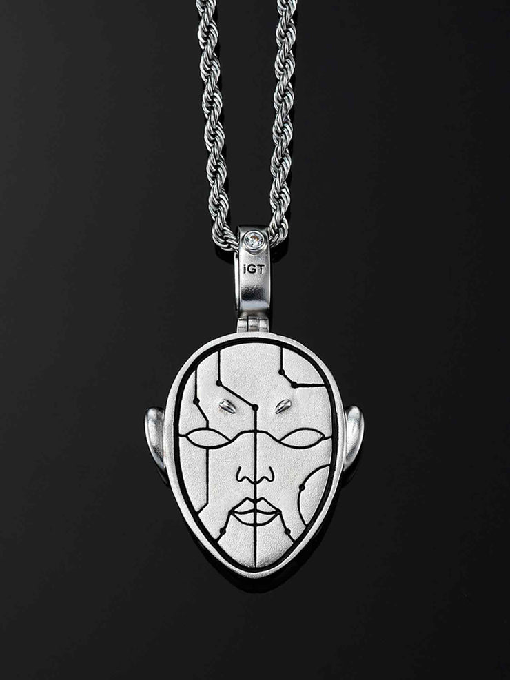 Cyberpunk Fluorescent Humanoid Pendant