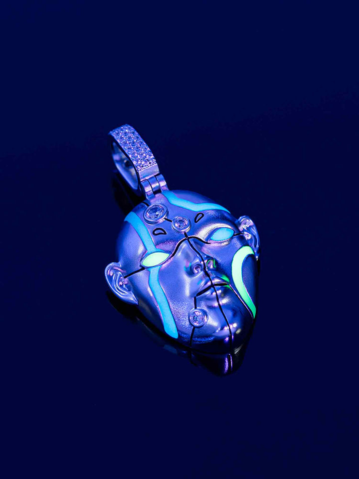 Cyberpunk Fluorescent Humanoid Pendant