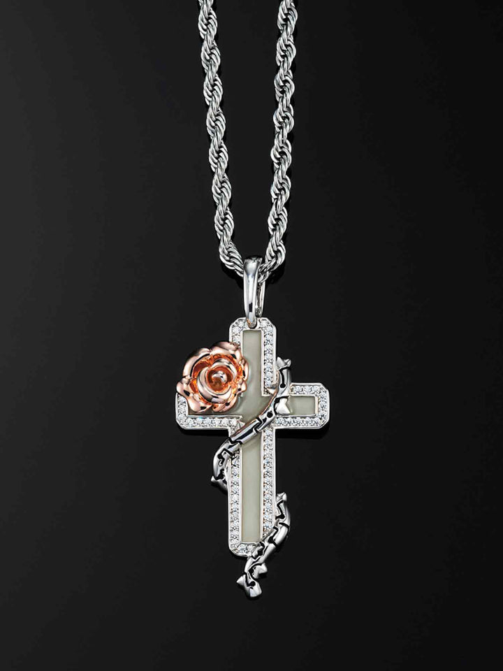 Cyberpunk Fluorescent Cross Pendant