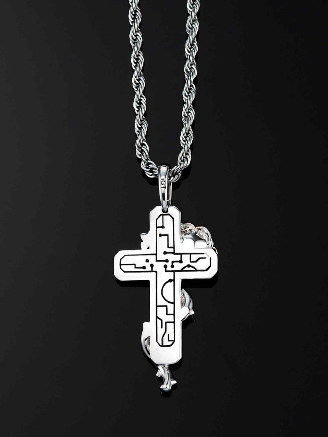 Cyberpunk Fluorescent Cross Pendant