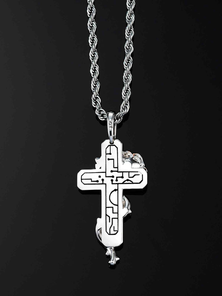 Cyberpunk Fluorescent Cross Pendant