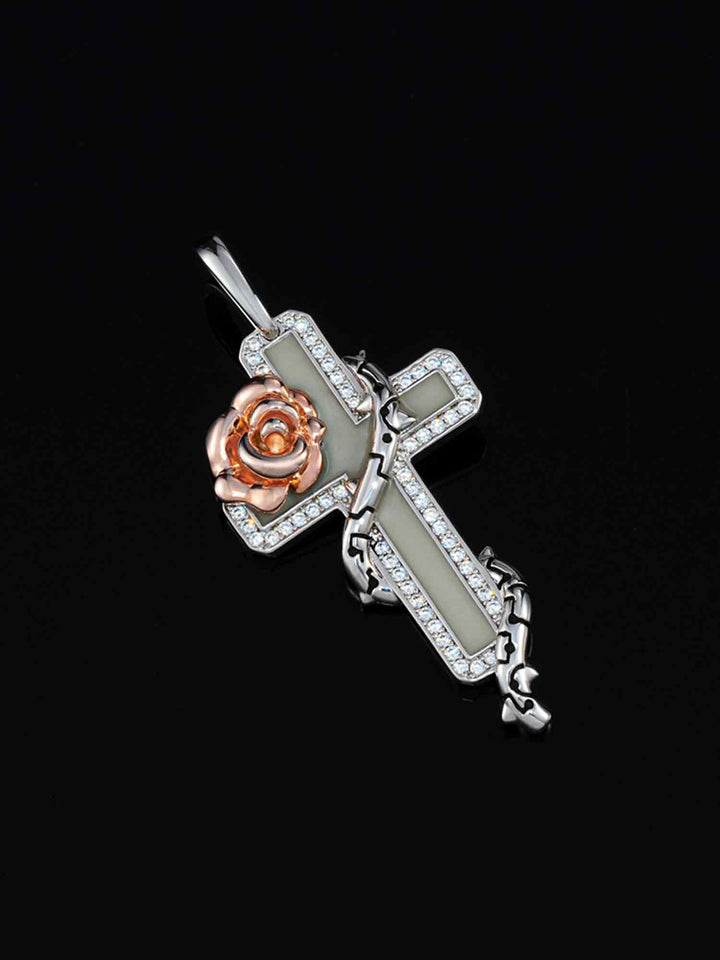Cyberpunk Fluorescent Cross Pendant