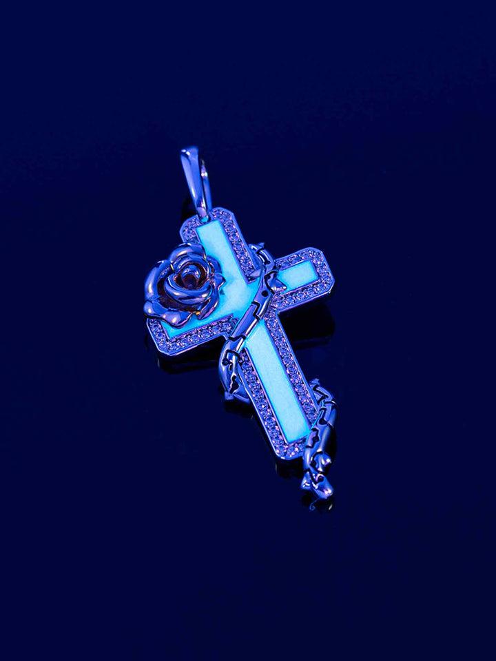 Cyberpunk Fluorescent Cross Pendant